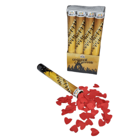 Konfetti Pneumatyczne 1szt. - CONFETTI POPPER Czerwone Płatki Serduszka