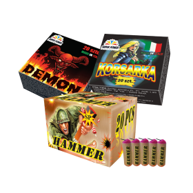 Zestaw petard - 3 opakowania petardy Hammer Demon Korsarka 60szt