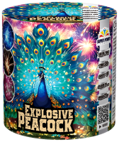 Wyrzutnia EXPLOSIVE PEACOCK 10 strzałów z fontanną 