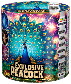 Wyrzutnia EXPLOSIVE PEACOCK 10 strzałów z fontanną 