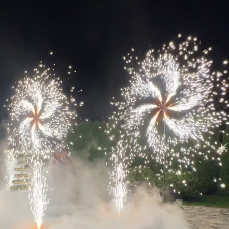 Srebrna fontanna iskier na ślub Pirosklep