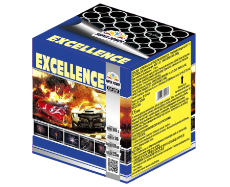Wyrzutnia fajerwerków z fontanną EXCELLENCE 36 strzałów kaliber 20 mm Super Power B36-2006.png